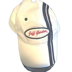 Jeff Gordon NASCAR Hat Racing 24 Striped Patch Baseball white black red